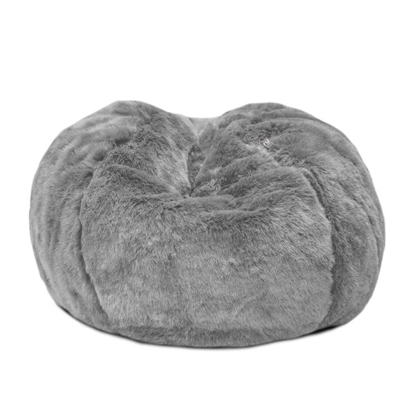 Grey faux fur online bean bag